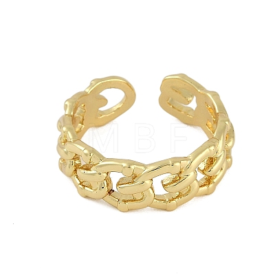 Hollow Rack Plating Brass Open Cuff Rings RJEW-D080-02G-1