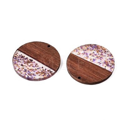 Epoxy Resin & Walnut Wood Pendants RESI-T057-10C-1