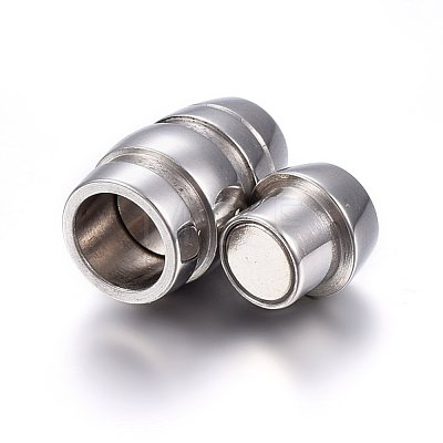 304 Stainless Steel Magnetic Clasps with Glue-in Ends STAS-E440-57P-1