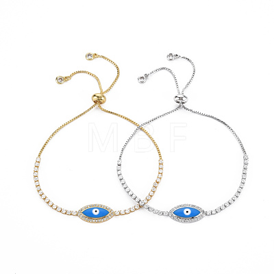 Adjustable Evil Eye Enamel Bracelets for Men Women BJEW-Q996-003-NR-1-1