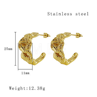 Stainless Steel Twist Stud Earrings GC6051-1-1