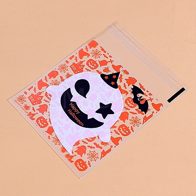 Halloween Theme Ghost Plastic Cookies Bags PW-WG2A525-02-1