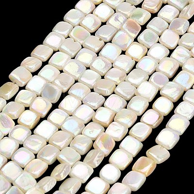 Electroplated Natural Freshwater Shell Beads Strands SH-CBA93AD-05-1