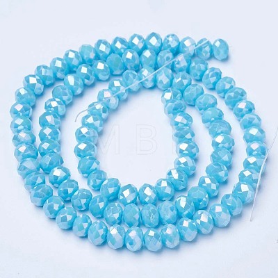 Electroplate Glass Beads Strands EGLA-A034-P4mm-B15-1