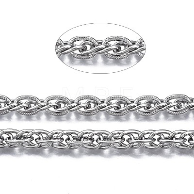 Tarnish Resistant 304 Stainless Steel Rope Chains CHS-T003-30B-P-1