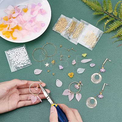 Plastic DIY Flower Petals Shape Jewelry Crafts DIY-WH0246-98-1