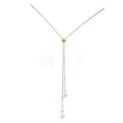 Adjustable Brass Cable Chain Lariat Necklaces NJEW-TA00229-1