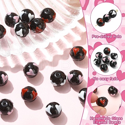 15Pcs 3 Colors Handmade Glass Enamel Beads GLAA-YW0005-87-1