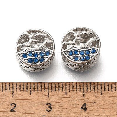 Rack Plating Alloy Rhinestone European Beads PALLOY-P307-06P-1