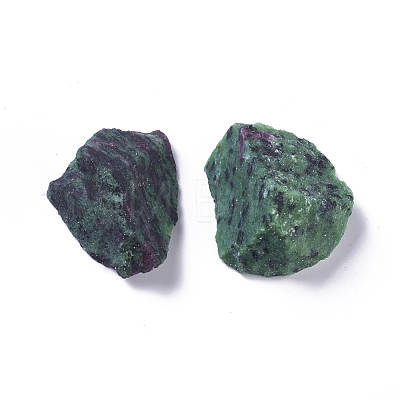 Rough Raw Natural Ruby in Zoisite Beads G-WH0003-03-1