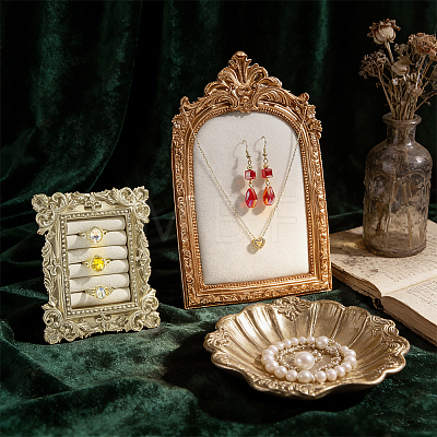1Pc Arch Shape Resin & Velvet Photo Frame Necklace Display Stands NDIS-NB0001-11-1
