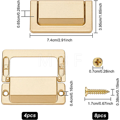 Alloy Embedded Sliding Concealed Cabinet Drawer Handles DIY-WH0304-143B-1