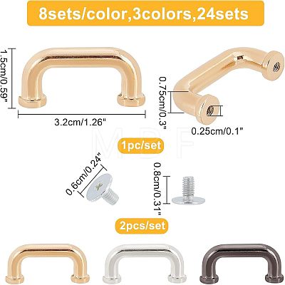 WADORN 24 Sets 3 Colors Alloy Suspension Clasps FIND-WR0005-26-1