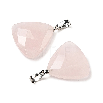 Natural Rose Quartz Pendants G-L614-D04-P04-1