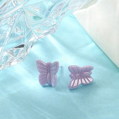 Hypoallergenic Bioceramics Zirconia Ceramic Butterfly Stud Earrings EJEW-C065-01B-1