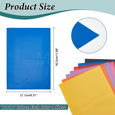  7 Sheets 7 Colors A4 PVC Frosted Sheet DIY-NB0008-27-1