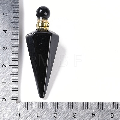 Natural & Synthetic Mixed Gemstone Faceted Cone Openable Perfume Bottle Big Pendants G-L524-18G-1