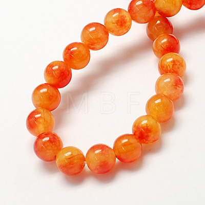 Two Tone Natural White Jade Bead Strands G-R165-10mm-02-1