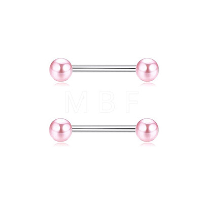 Brass Pink Cubic Zirconia Nipple Rings WG88A97-02-1