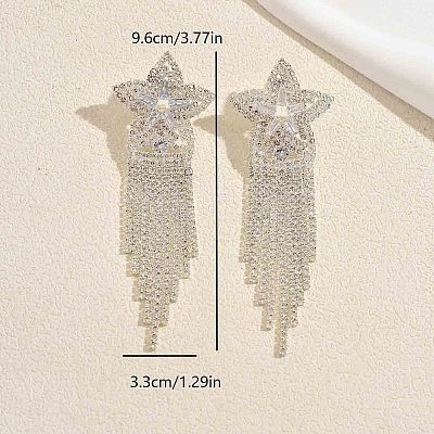 Brass Rhinestone Stud Earrings for Women QC2926-1