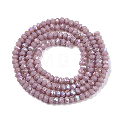 Electroplate Opaque Solid Color Glass Beads Strands EGLA-A044-P1mm-L13-1