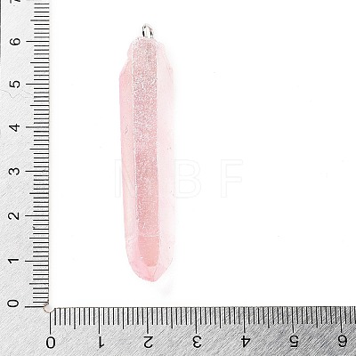 Electroplated Natural Quartz Pendants G-P315-B01-08P-1