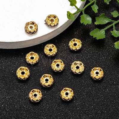 Iron Rhinestone Spacer Beads RB-A008-8MM-G-1
