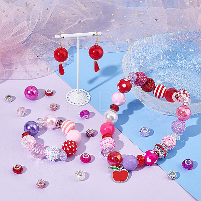   54Pcs Mixed Style Acrylic & Resin & Glass Large Hole Beads FIND-PH0007-84-1