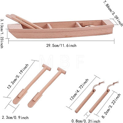 Unfinished Wooden Boat DIY-WH0051-73-1