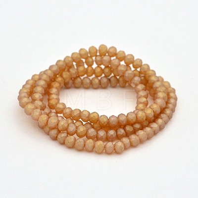 Full Rainbow Plated Faceted Rondelle Glass Beads Strands EGLA-J054-3x2mm-FR01-1