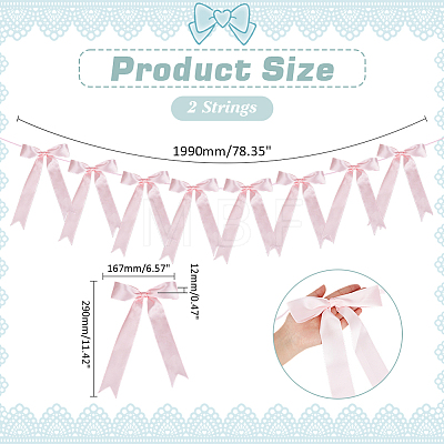 Polyester Bowknot Hanging Banner OFST-WH0004-121B-1