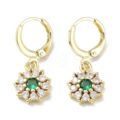 Real 18K Gold Plated Brass Dangle Leverback Earrings EJEW-L269-040G-02-1