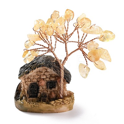 Resin & Natural Mixed Stone Model Ornament DJEW-Z001-01-1