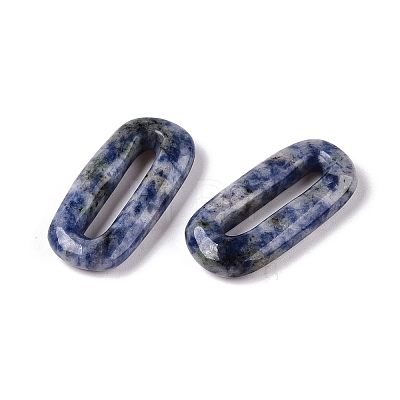 Natural Blue Spot Jasper Oval Pendants G-N342-105K-1