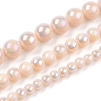 Electroplate Opaque Glass Beads Strands GLAA-T032-P4mm-AB09-1