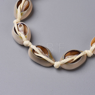 Cowrie Shell Choker Necklaces X-NJEW-JN02388-01-1