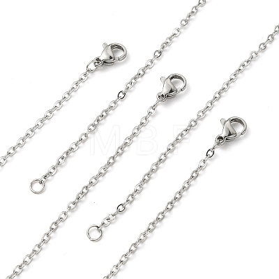 10Pcs 304 Stainless Steel Cable Chain Necklaces Set for Men Women MAK-YW0002-01P-1