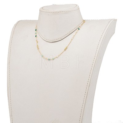 Faceted Glass Beaded Necklaces NJEW-JN03278-04-1