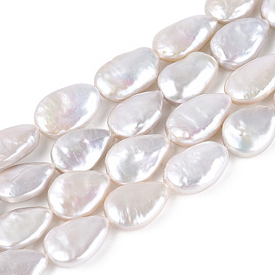 Baroque Natural Nucleated Pearl Keshi Pearl Beads Strands PEAR-S020-Z07-1
