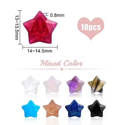9pcs 9 style Natural Mixed Gemstone Charms G-BC0001-18-1