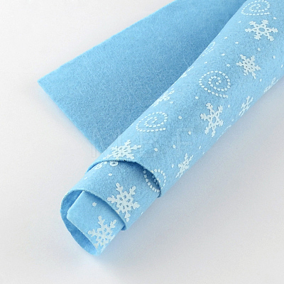 Snowflake & Helix Pattern Printed Non Woven Fabric Embroidery Needle Felt for DIY Crafts DIY-R056-03-1