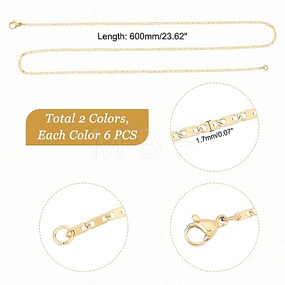 Unicraftale 12Pcs 2 Colors 304 Stainless Steel Necklace FIND-UN0001-15-1