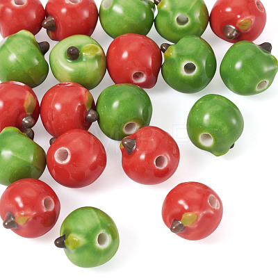 20Pcs 2 Colors Handmade Porcelain Beads PORC-TA0001-69-1