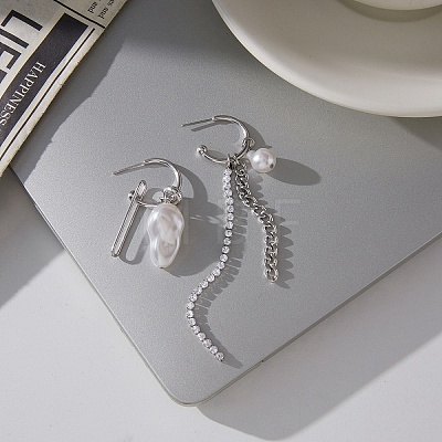 304 Stainless Steel Dangle Stud Earrings EJEW-A161-02P-1