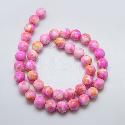 Synthetic Ocean White Jade Beads Strands G-L019-8mm-02-1