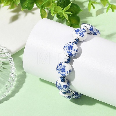 Handmade Printed Porcelain Braided Beaded Bracelets for Women BJEW-JB14196-1