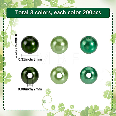 Saint Patrick's Day Acrylic/ABS Plastic Imitation Pearl OACR-SP0001-66B-02-1