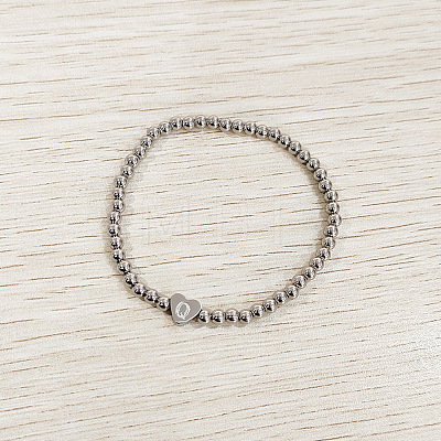 304 Stainless Steel Beads Stretch Bracelets for Women FS-WGC4F34-17-1
