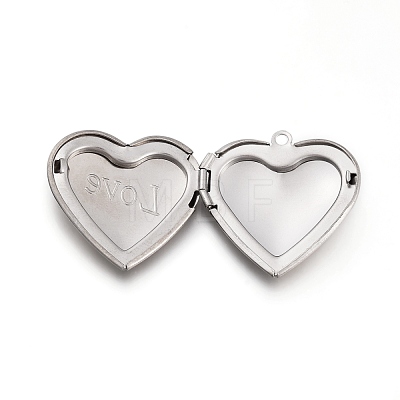 Non-Tarnish Valentine's Day 304 Stainless Steel Locket Pendants STAS-K192-17P-1