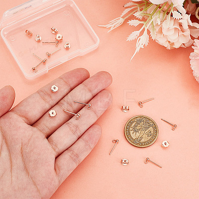 5Pairs 925 Sterling Silver Ear Stud Findings FIND-GO0002-66RG-1